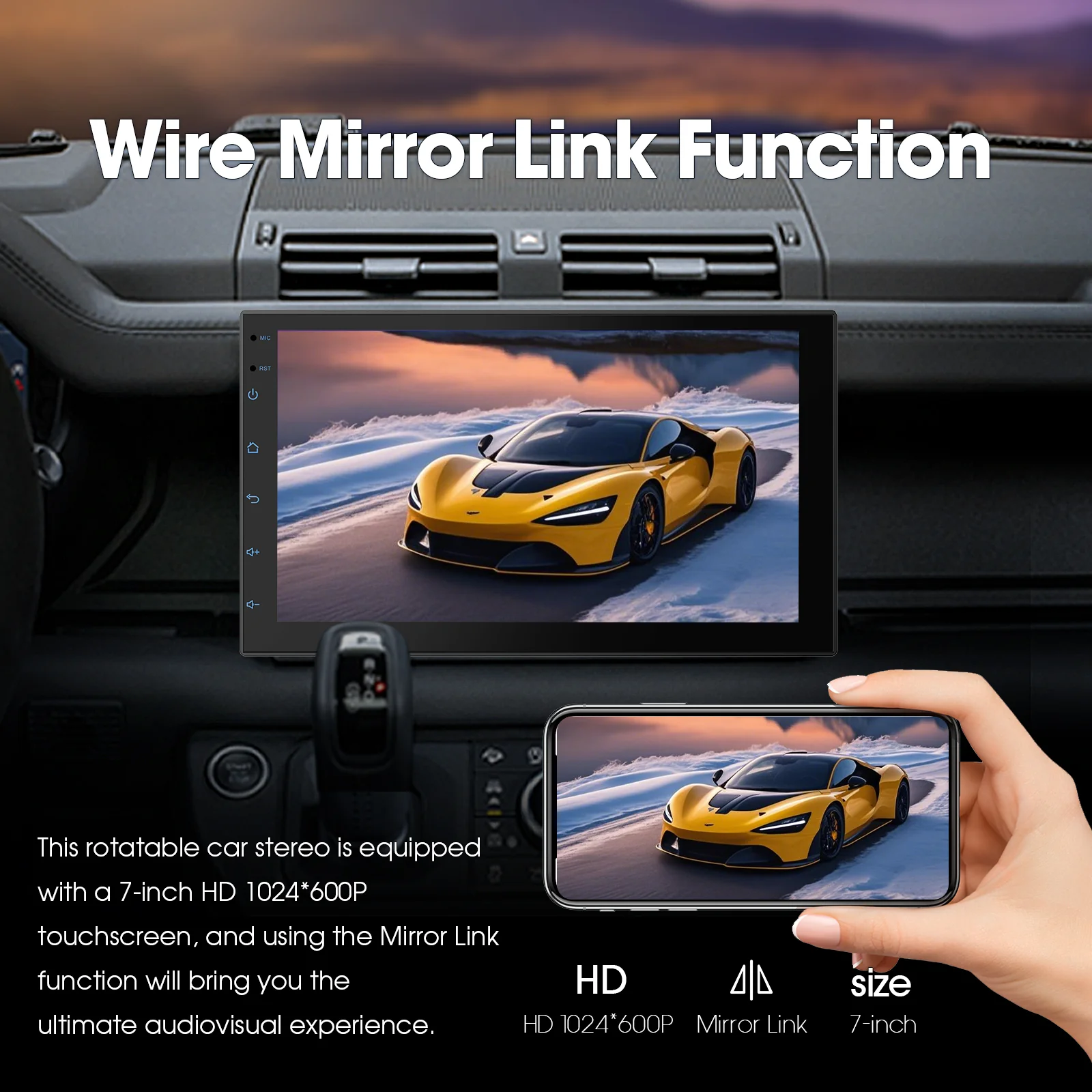 Huadio CVD7621-AJ 7" Double Din Car Stereo - Image 8