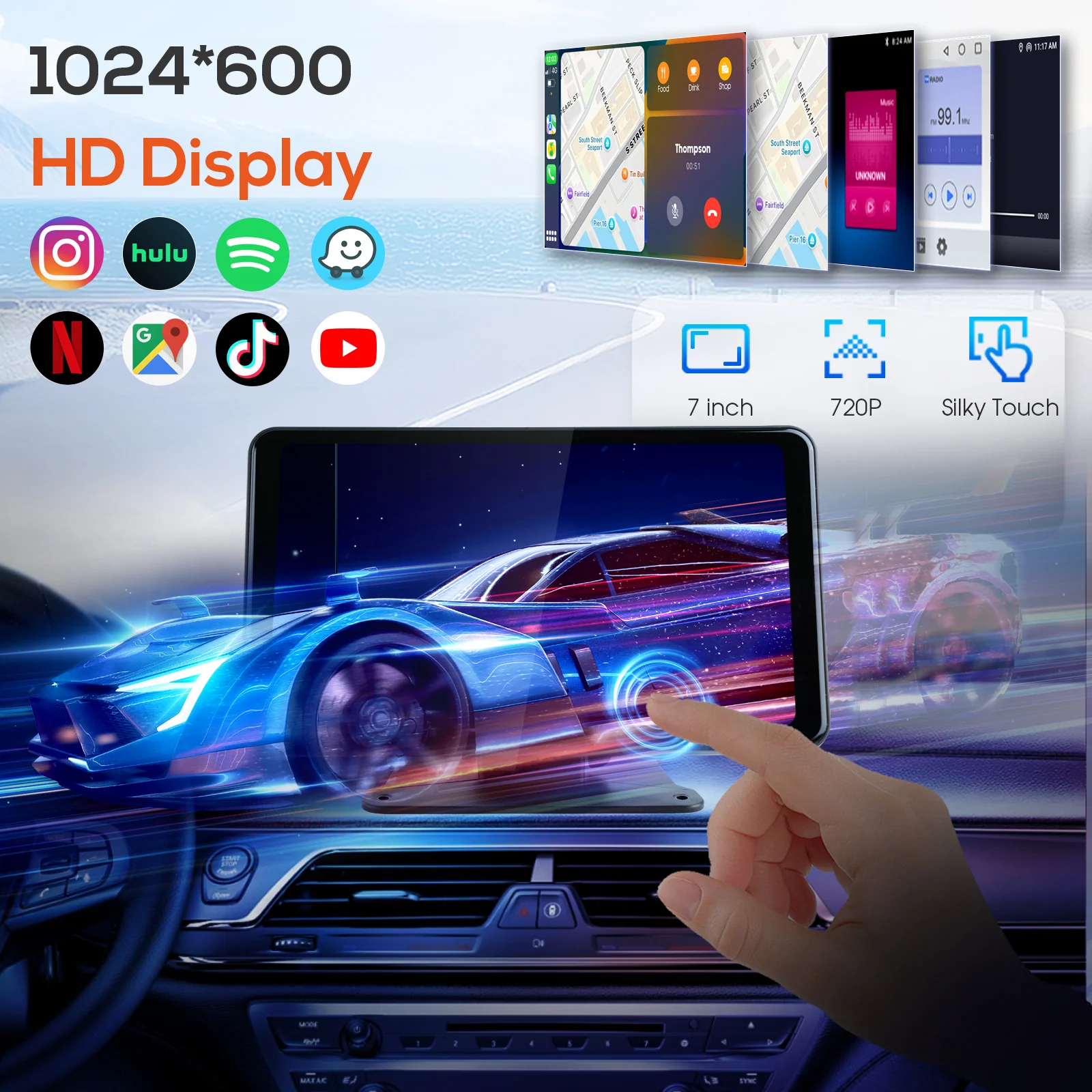 Huadio PND7002-AD 7" Portable Car Stereo - Image 7